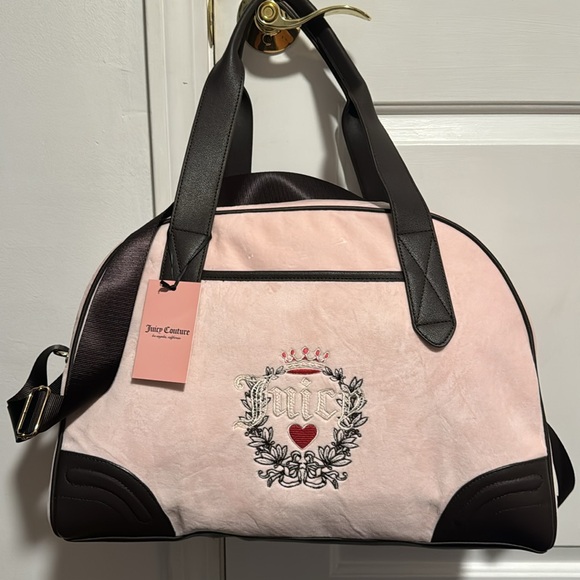 Juicy Couture Handbags - ❤️Juicy Couture Blush Pink Velour 'Heritage' Bag